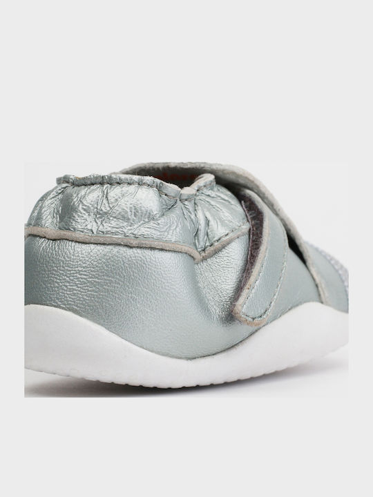 Bobux Soft Sole Baby Sneakers Silver Step Up Xplorer
