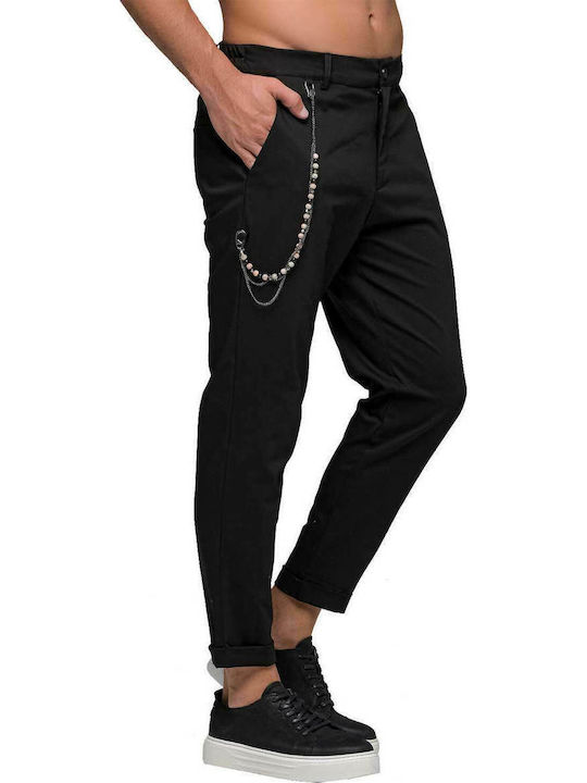 Kowalski Trousers Chino Elastic in Regular Fit Black