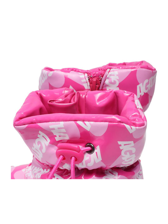 Kids Snow Boots with Zipper Fuchsia