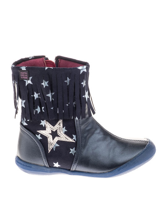 Kids Boots with Zipper Navy Blue