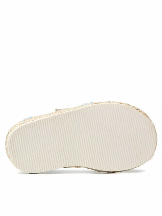 Kids Espradrilles with Hoop & Loop Closure Beige