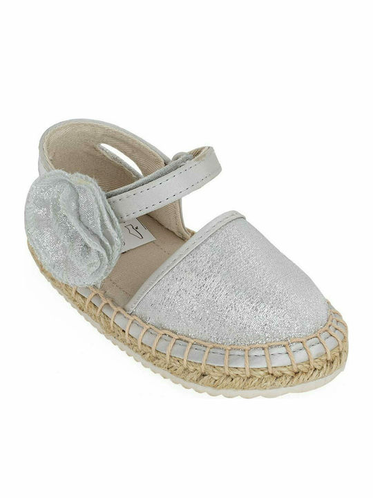 Kids Espradrilles with Hoop & Loop Closure Silver 22-41364-019