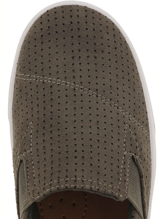 Παιδικές Εσπαντρίγιες Slip-On Χακί Luca Youth Perforated
