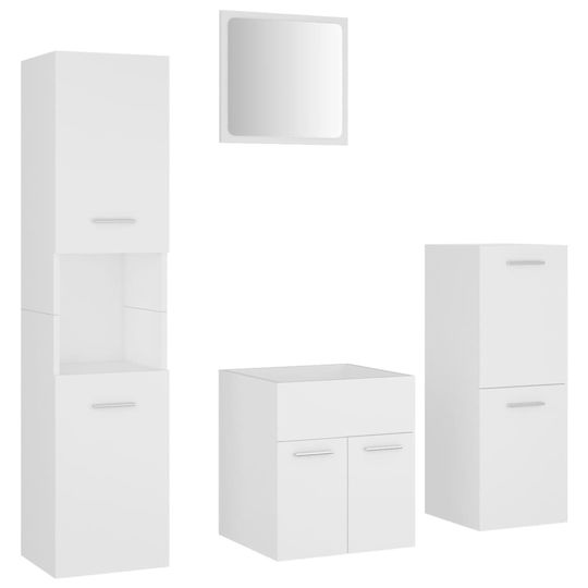vidaXL Countertop without Sink with Mirror L41xW38.5xH46cm and Column White