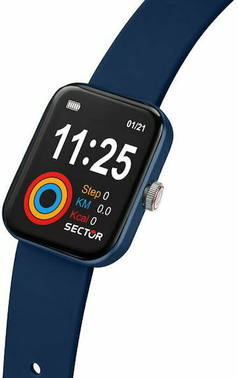 Sector S03 Smartwatch με Παλμογράφο (Blue Silicone)