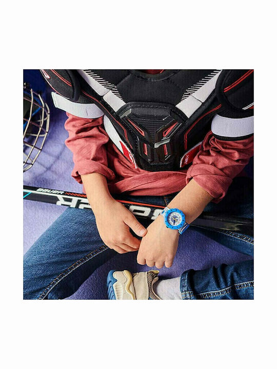 FlikFlak Kids Analog Watch City of Life Puck It with Fabric Strap Gray