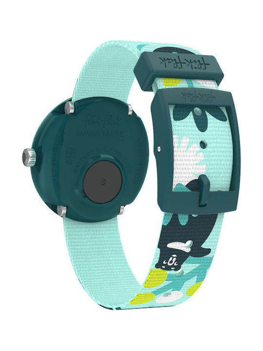 FlikFlak Kids Analog Watch Beary Cute with Fabric Strap Green