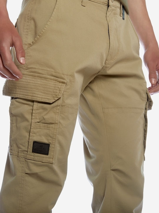 Trousers Cargo Elastic in Regular Fit Beige