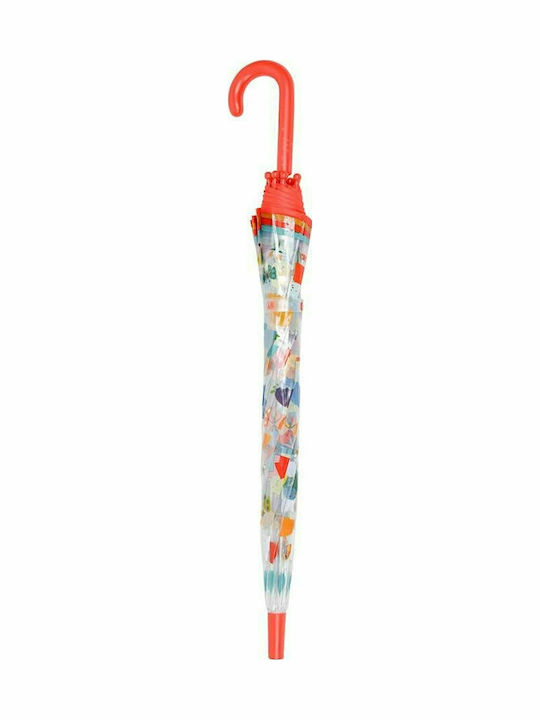 Djeco Kids Curved Handle Umbrella Rainy Day with Diameter 70cm Multicolour