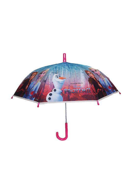 Disney Kids Umbrella Curved Handle Frozen 2 Blue With Diameter 76cm