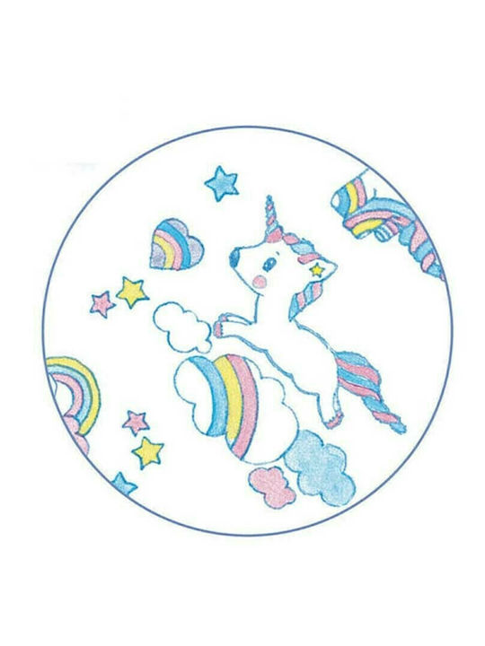 Djeco Kids Curved Handle Umbrella Unicorn with Diameter 70cm Turquoise