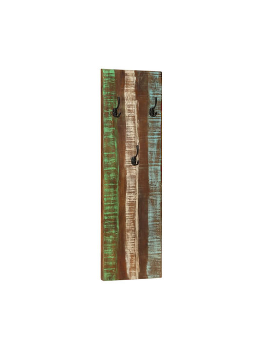 vidaXL Wooden Vintage Wall Hanger with 3 Slots Colorful 36x3x110cm 2pcs