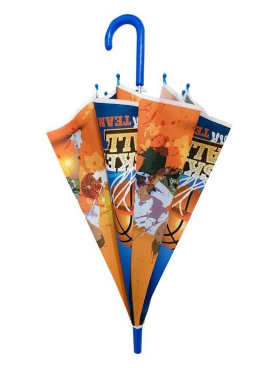 Chanos Kids Curved Handle Auto-Open Umbrella Basket Multicolour