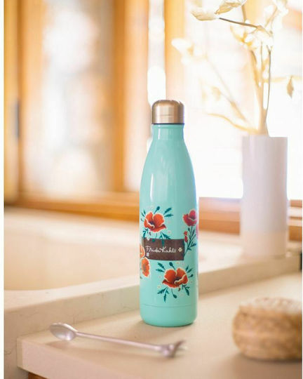 Grupo Erik Hot&Cold Frida Kahlo Μπουκάλι Θερμός Ανοξείδωτο BPA Free 500ml Πράσινο