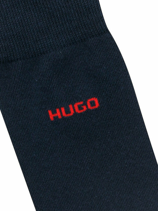 Hugo Men's Solid Color Socks Blue 2Pack