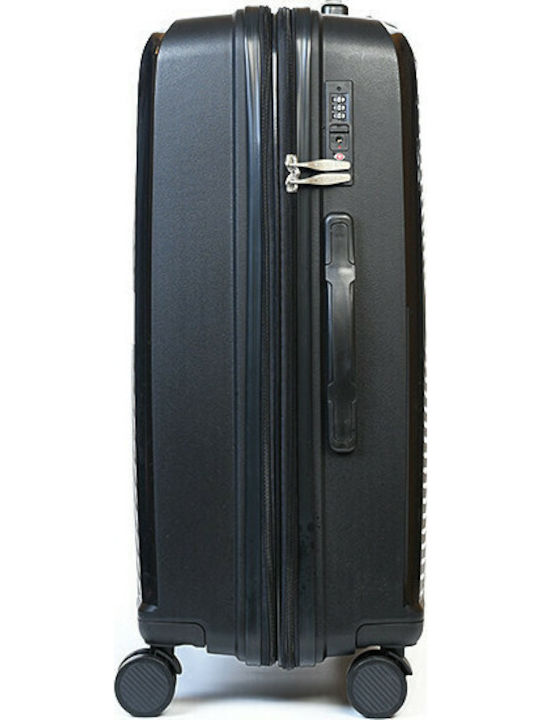 Airtex Paris Valiză de Călătorie Medie Dură Neagră cu 4 Roți Înălțime 65cm