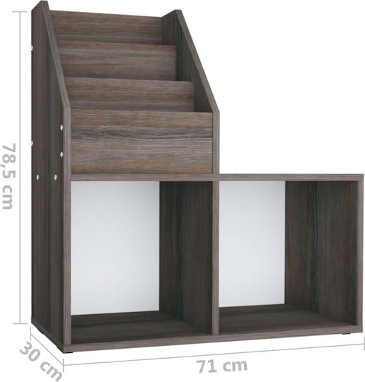 Kids Floor Shelving Unit Grey Sonoma Oak 71x30x78.5cm