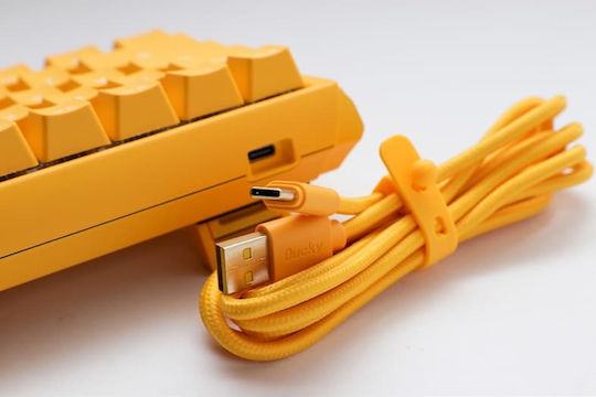 Ducky One 3 Mini Gaming Mechanical Keyboard 60% with Cherry MX Red switches and RGB lighting (English US) Yellow