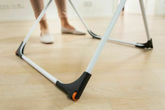 Vileda Extra X-Legs Klappbarer Boden-Kleiderständer Metallisch mit Rädern mit Aufhängelänge 20m