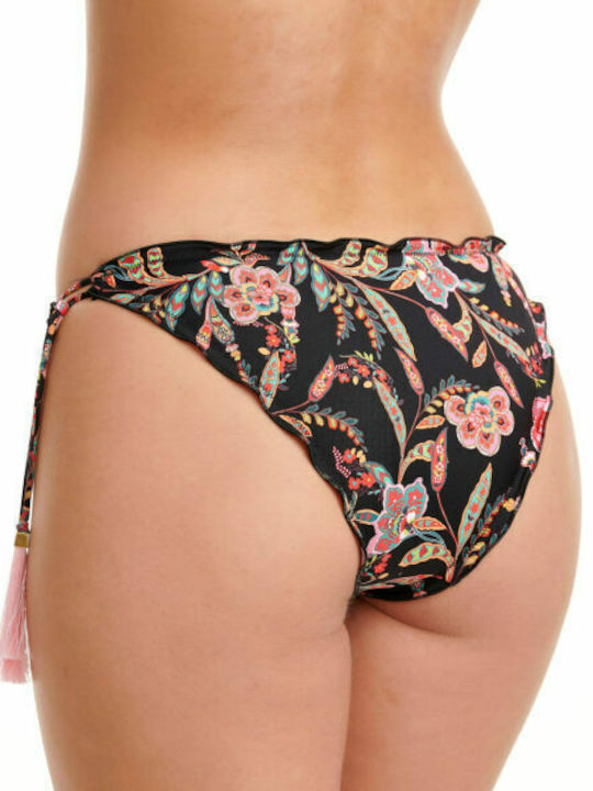 Bikini Slip με Κορδονάκια Μαύρο