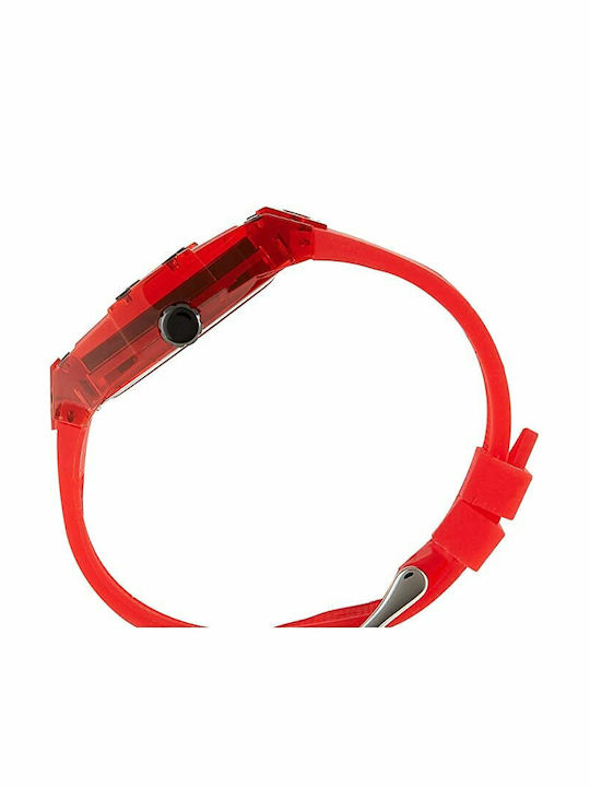 Guess Damen Uhr Chronograph mit Rot Kautschukarmband