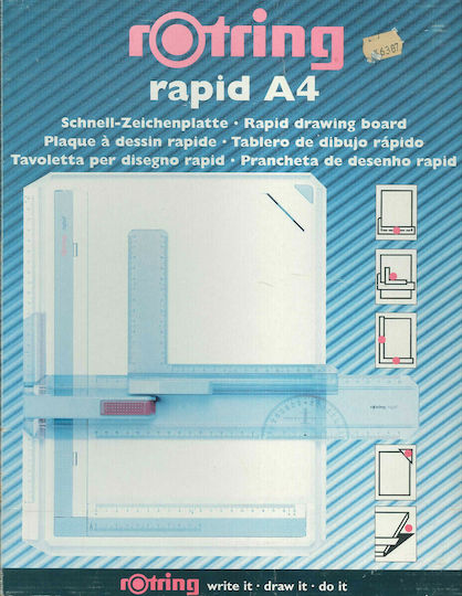 Rotring Rapid Linear Drawing & Sketching Board with Parallel Straight Edge and Brake 21x29.7cm A4