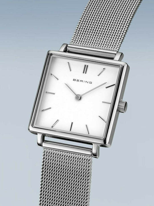 Bering Time Classic Γυναικείο Ρολόι 26mm Μπαταρίας με Ασημί Μεταλλικό Μπρασελέ