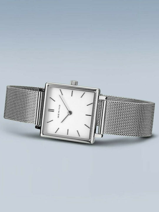 Bering Time Classic Γυναικείο Ρολόι 26mm Μπαταρίας με Ασημί Μεταλλικό Μπρασελέ