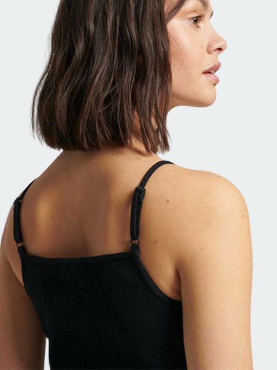 Sommer Mini Sportliches Damenkleid mit Spaghetti-Träger Schwarz