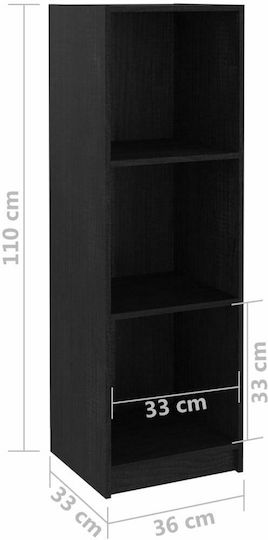 Bibliothek Schwarz 36x33x110cm