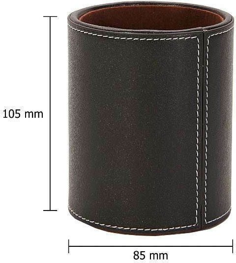 Leather Pencil Holder in Brown Color 1pcs 9x9x10.5cm