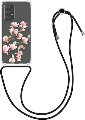 KWmobile Silicone Back Cover with Strap Magnolias (Galaxy A52 / A52s)