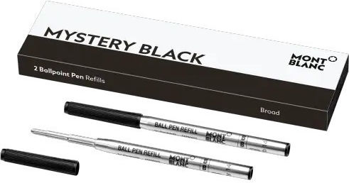 Mont Blanc Резервно мастило за химикалка Широк Mystery Black Широка топка 2бр