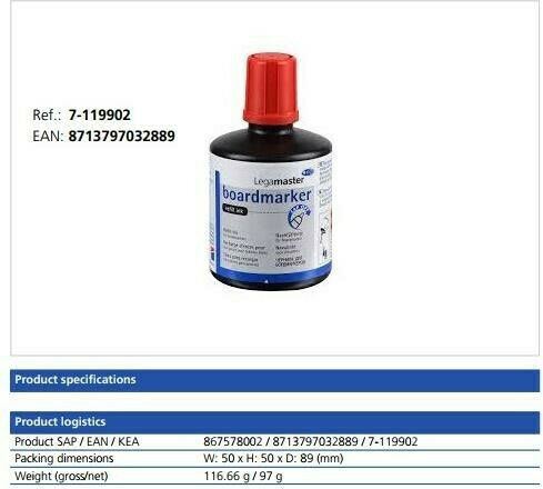 Legamaster Ersatz-Tinte für Marker Mittlere Rote 100ml