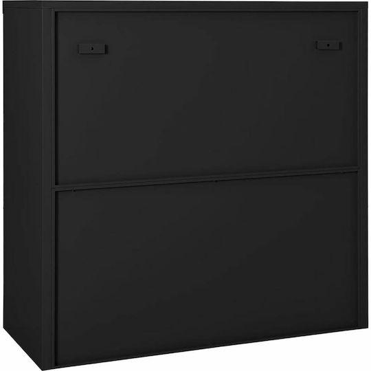 Dulap Dublu-Foi Metalic cu Posibilitate de Blocare cu 2 Rafturi Antracit 90x40x113 cm
