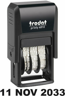 Trodat Printy 4810 Rectangular Self-Inking Date Stamp in English Language