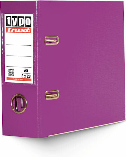 Typotrust Κλασέρ 8/20 για Χαρτί A4 με 2 Κρίκους Μωβ 1τμχ