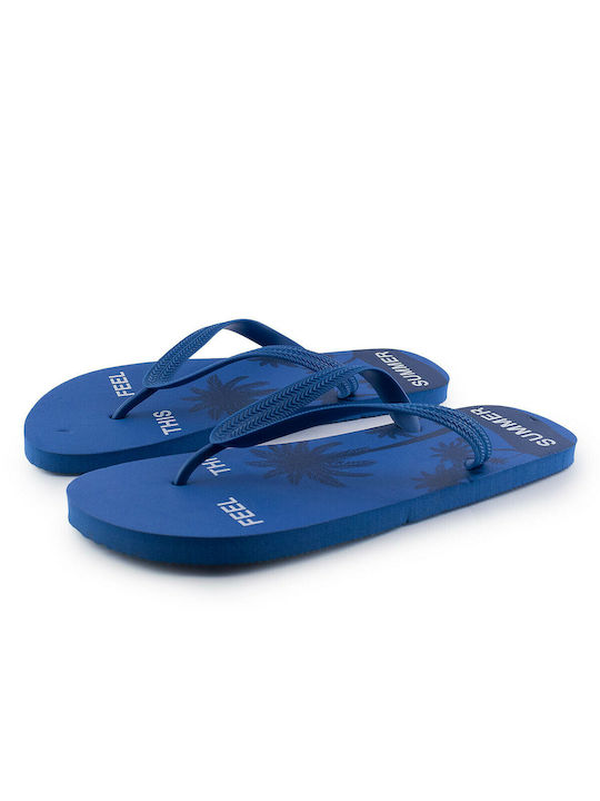 Love4shoes Men's Flip Flops Blue