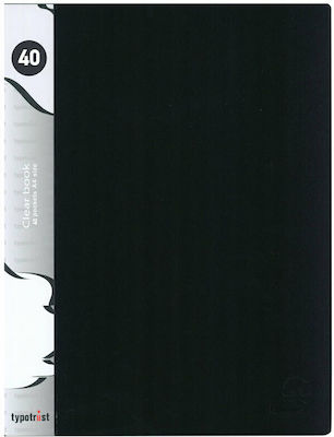 Typotrust Ντοσιέ Σουπλ με 40 Διαφάνειες για Χαρτί A4 Μαύρο