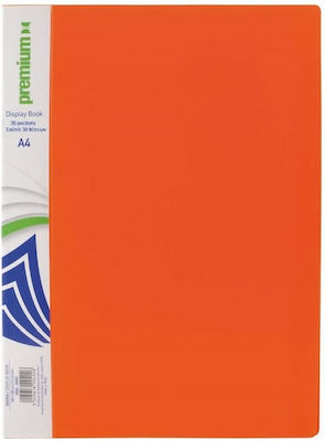 Metron Clipboard Flexible with 30 plastic sleeves Slides for Paper A4 Orange 1pcs