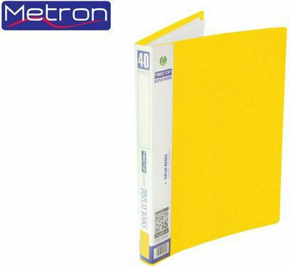 Metron Clipboard Flexible with 40 plastic sleeves Slides for Paper A4 Yellow 1pcs