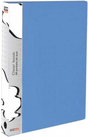 Typotrust Clipboard Flexible with 80 plastic sleeves Slides for Paper A4 Blue 1pcs