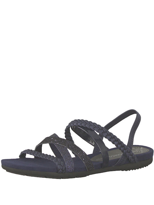 Marco Tozzi Damen Flache Sandalen Anatomisch in Blau Farbe