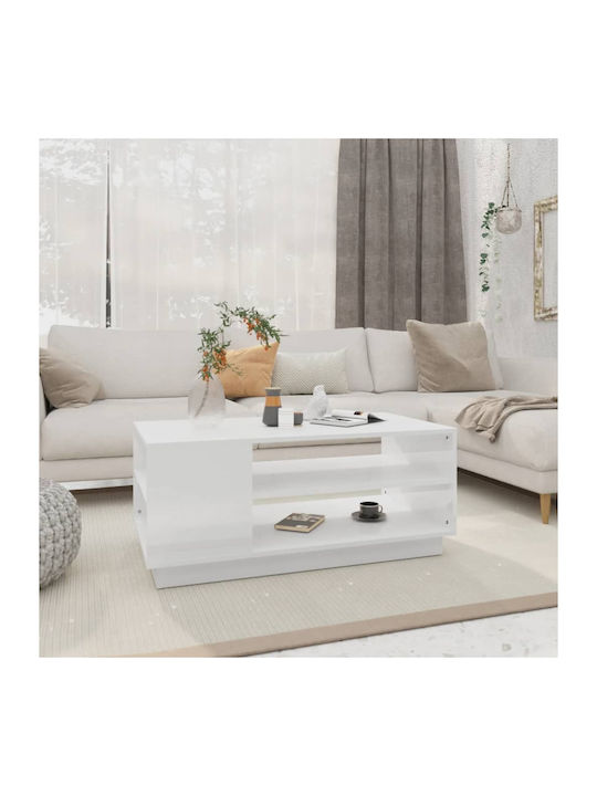 Rectangular Coffee Table Wooden White L102xW55xH43cm.