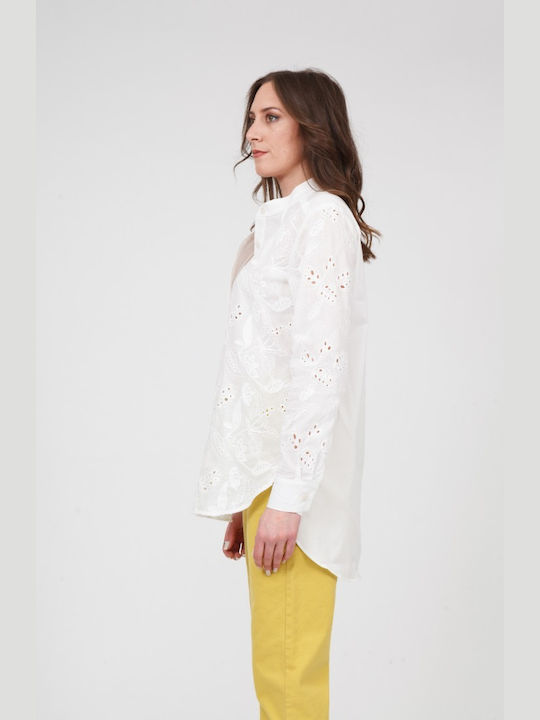 Shirt with embroidery white LUCIFAIR L6228