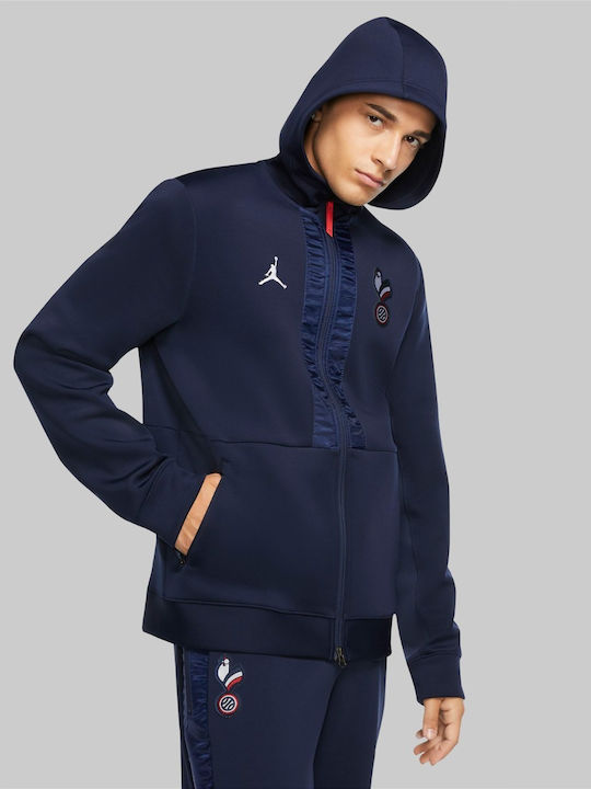 Ζακέτα με Κουκούλα Navy Μπλε