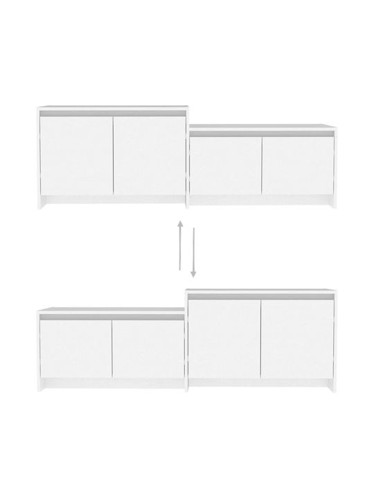 Suport TV din Lemn Alb L146.5xW35xH50cm