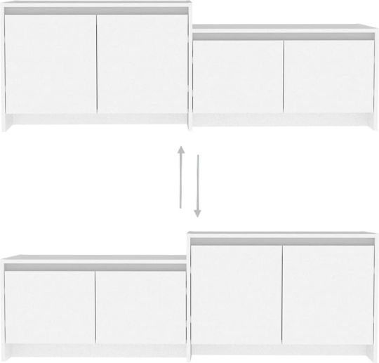 Έπιπλο Τηλεόρασης Λευκό Μ146.5xΠ35xΥ50cm