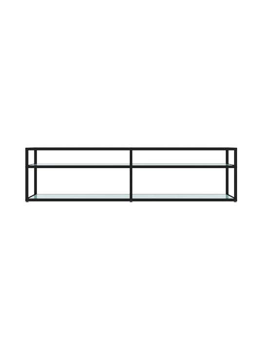 TV-Ständer aus Metall & Glas Schwarz M160xT40xH40,5cm
