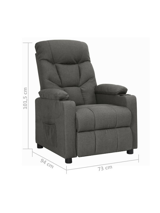 Relaxsessel mit Fußhocker Dark Grey 73x94x101.5cm